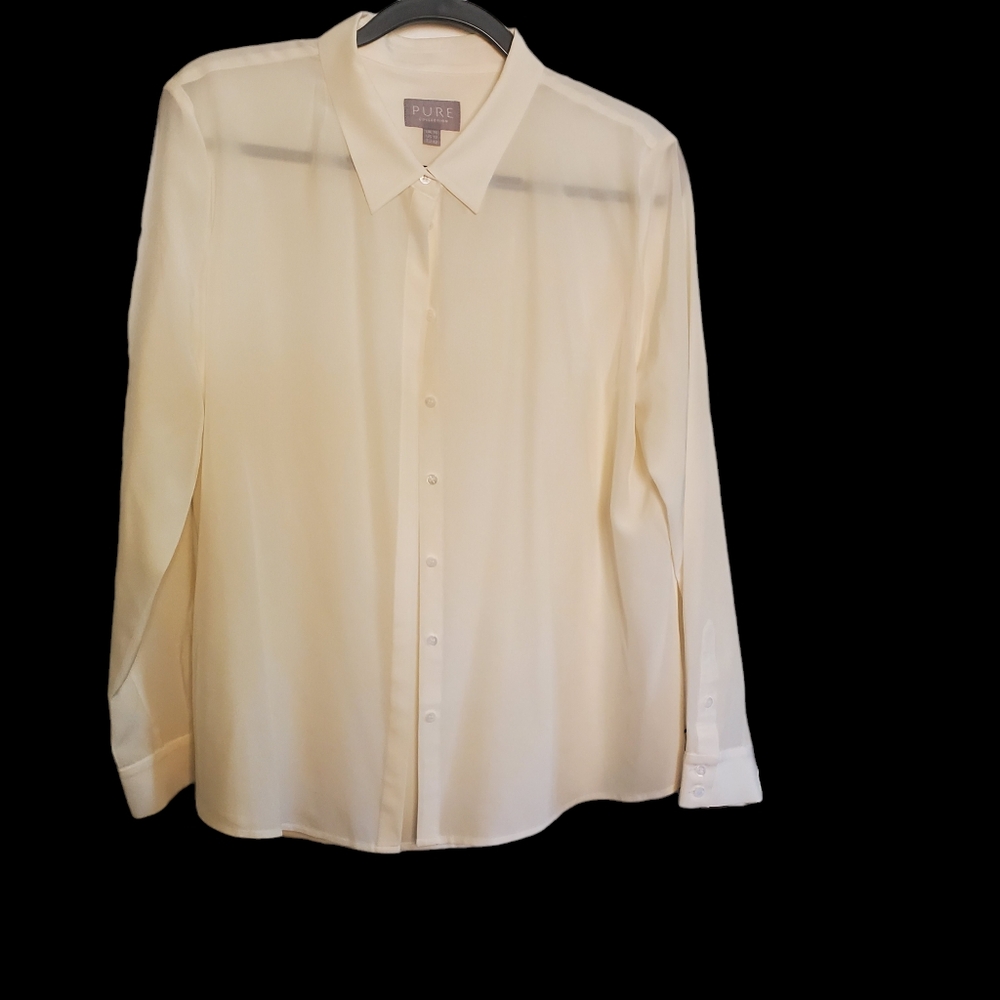 PURE collection cream shear blose size 12